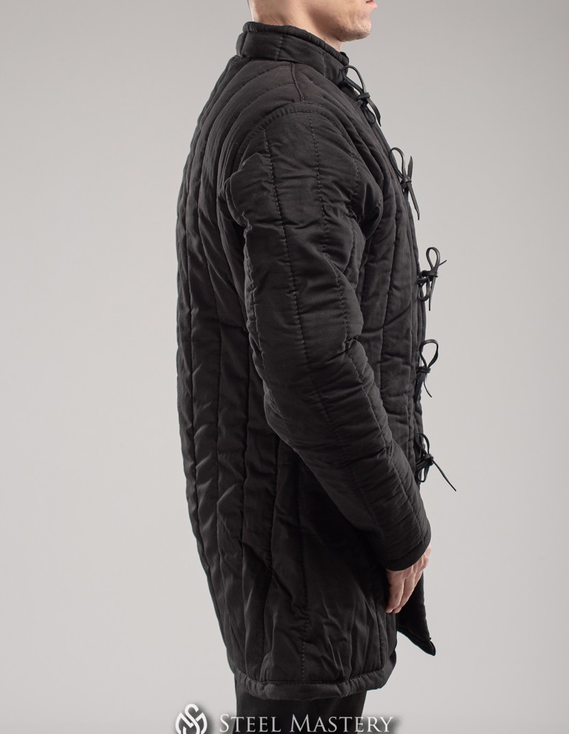 In stock black cotton gambeson S-M size  photo made by Steel-mastery.com