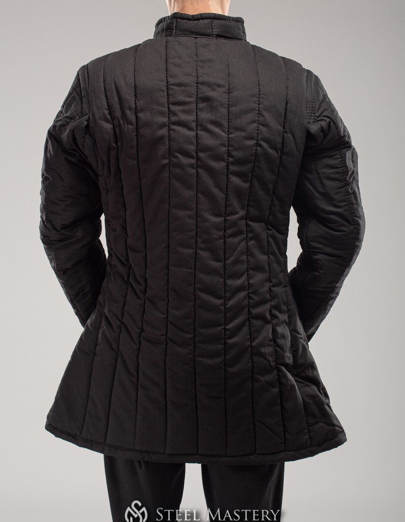 In stock black cotton gambeson S-M size  photo made by Steel-mastery.com