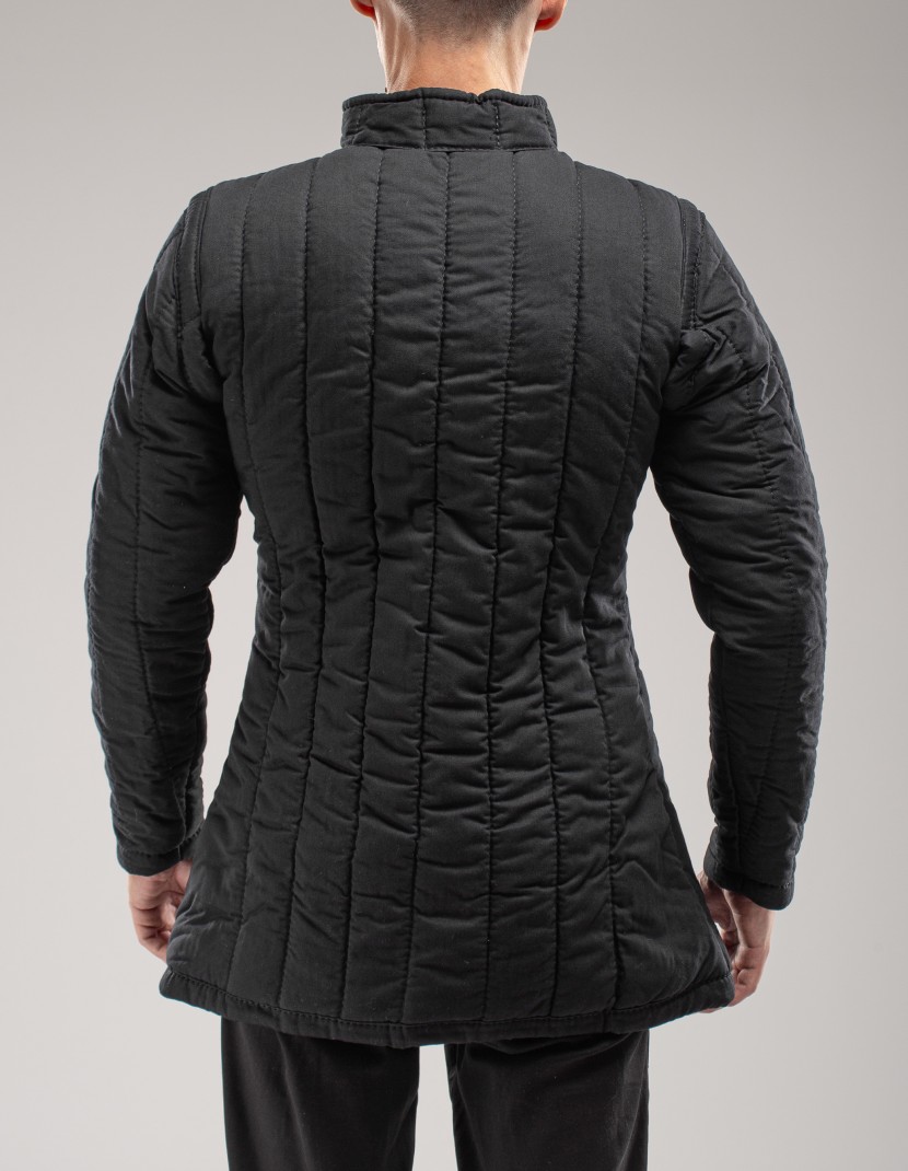 IN STOCK BLACK ORDINARY COTTON GAMBESON S-XS SIZE photo made by Steel-mastery.com