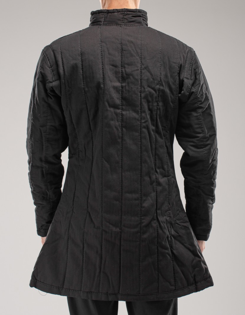 Black ordinary gambeson in stock S size photo made by Steel-mastery.com