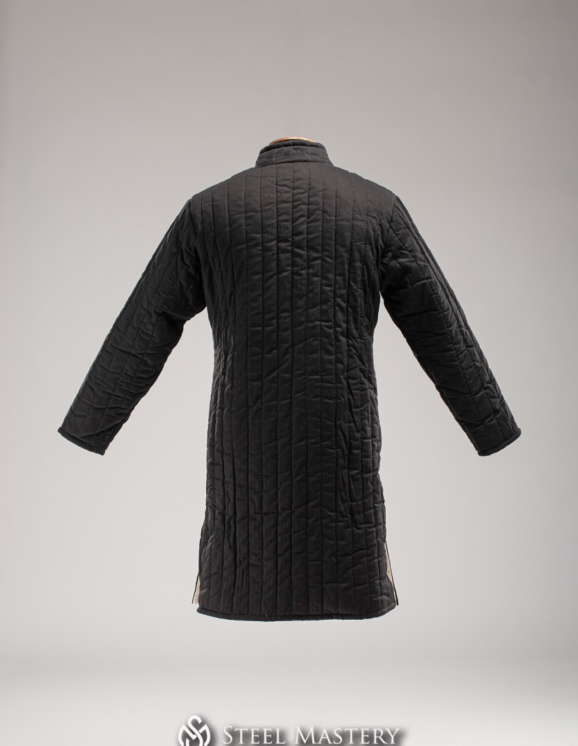 Black cotton long gambeson 2 XL  photo made by Steel-mastery.com