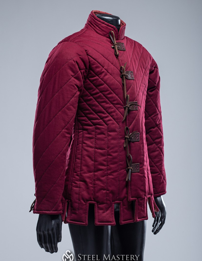 in stock Traditional wine red gambeson L-XL size  photo made by Steel-mastery.com