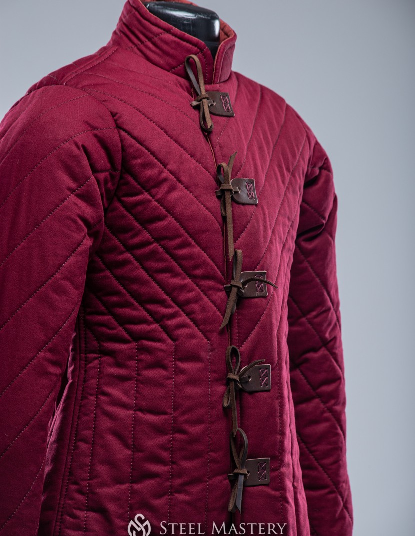 in stock Traditional wine red gambeson L-XL size  photo made by Steel-mastery.com