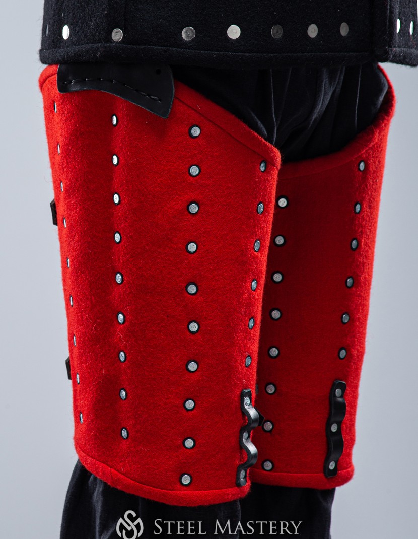 RED WOOLEN THIGH PROTECTION M-L SIZE IN STOCK  photo made by Steel-mastery.com