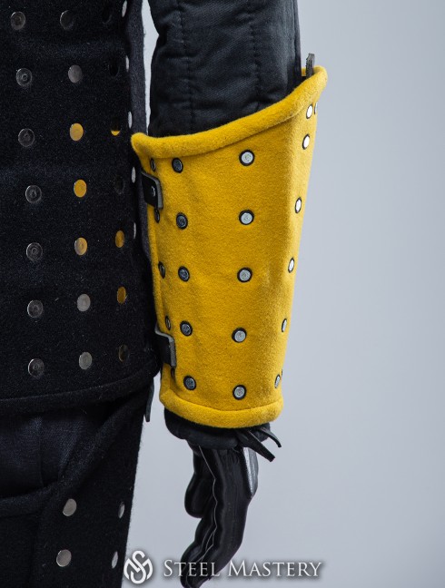 YELLOW WOOLEN MEDIEVAL BRACERS S SIZE IN STOCK