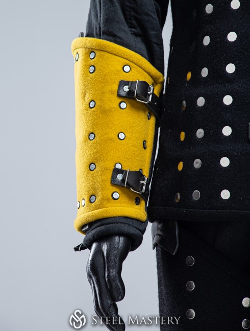 YELLOW WOOLEN MEDIEVAL BRACERS S SIZE IN STOCK
