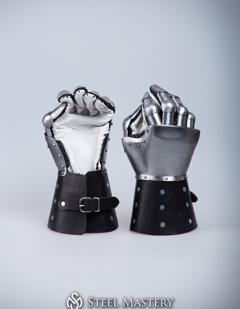 Brigandine gauntlets in stock ( mid 14 century) photo made by Steel-mastery.com