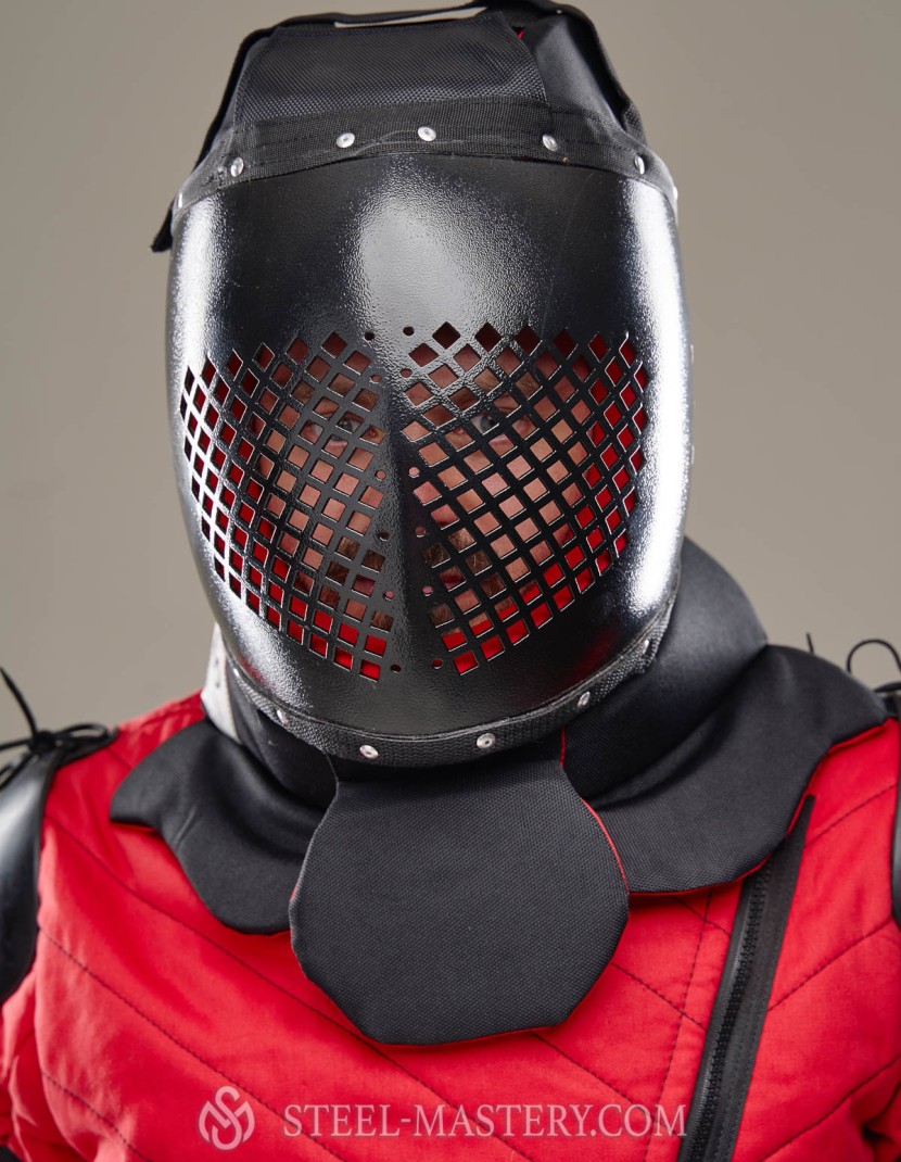 Helmet for knife- and stick-fighting, modern sword fighting and HMB fencing training photo made by Steel-mastery.com