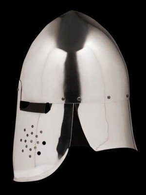 Conical helmet with full protection of the neck