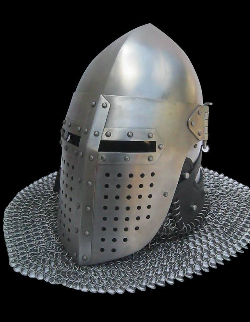Early bascinet with lifting visor photo made by Steel-mastery.com