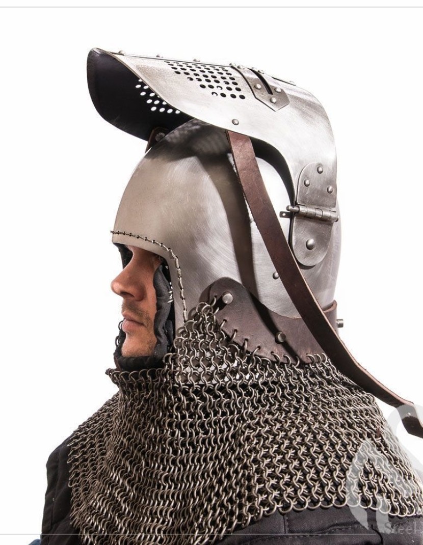 Early bascinet with lifting visor photo made by Steel-mastery.com