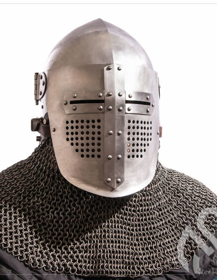 Early bascinet with lifting visor photo made by Steel-mastery.com