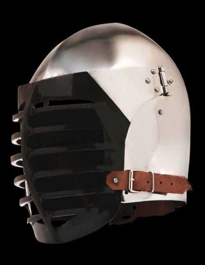 Bascinet with bar grill photo made by Steel-mastery.com