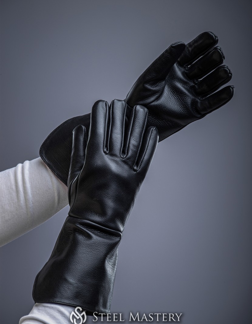 "SHADOW" leather gloves  photo made by Steel-mastery.com