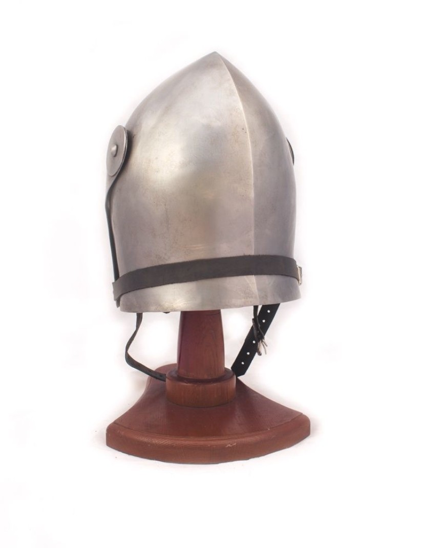 Barbute helm with lifting visor (2,5 mm steel) photo made by Steel-mastery.com
