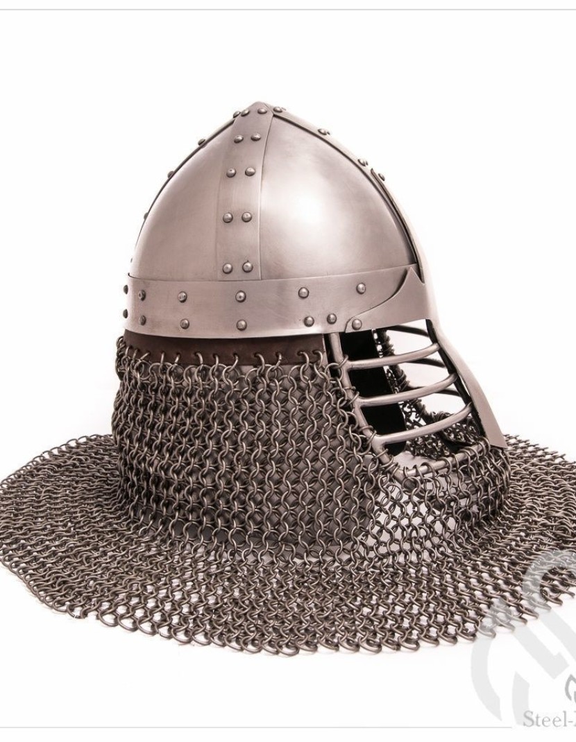 Conical spangen helmet of the XII century with bar grill. photo made by Steel-mastery.com