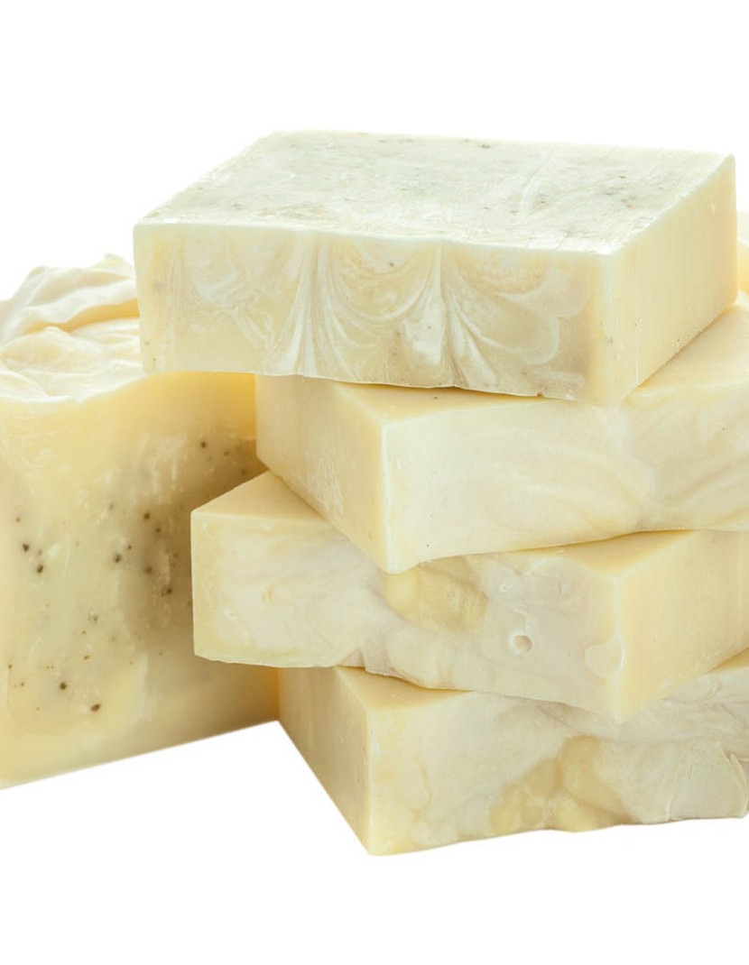 Homemade natural craft soap with white kaolin and eucalyptus photo made by Steel-mastery.com