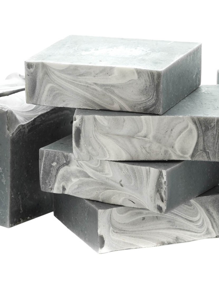 Homemade natural craft charcoal scrub soap photo made by Steel-mastery.com