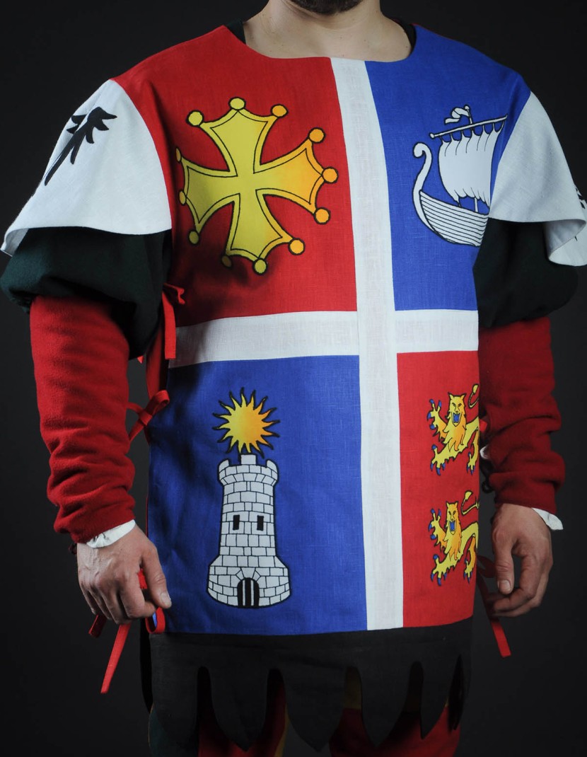 Quarter colored tabard with boat, tower and lions photo made by Steel-mastery.com