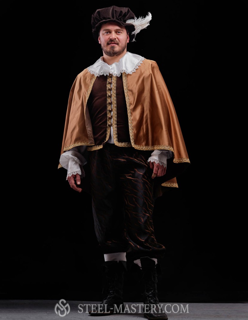 Men renaissance costume with cape photo made by Steel-mastery.com
