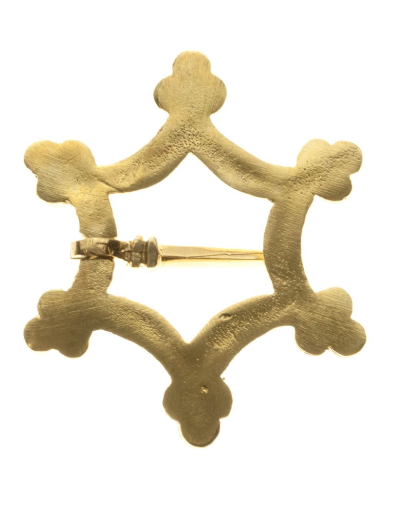 Medieval brooch with blue enamel 1 pc photo made by Steel-mastery.com