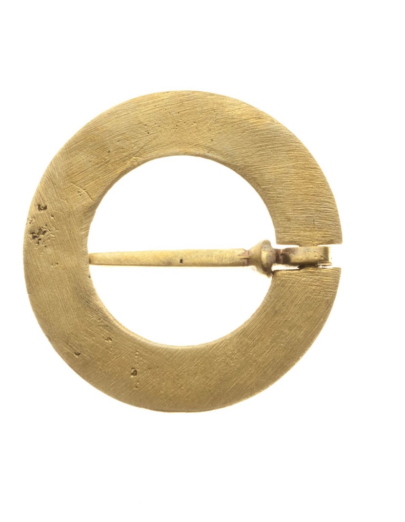 Medieval ring brooch with blue enamel 1 pc photo made by Steel-mastery.com