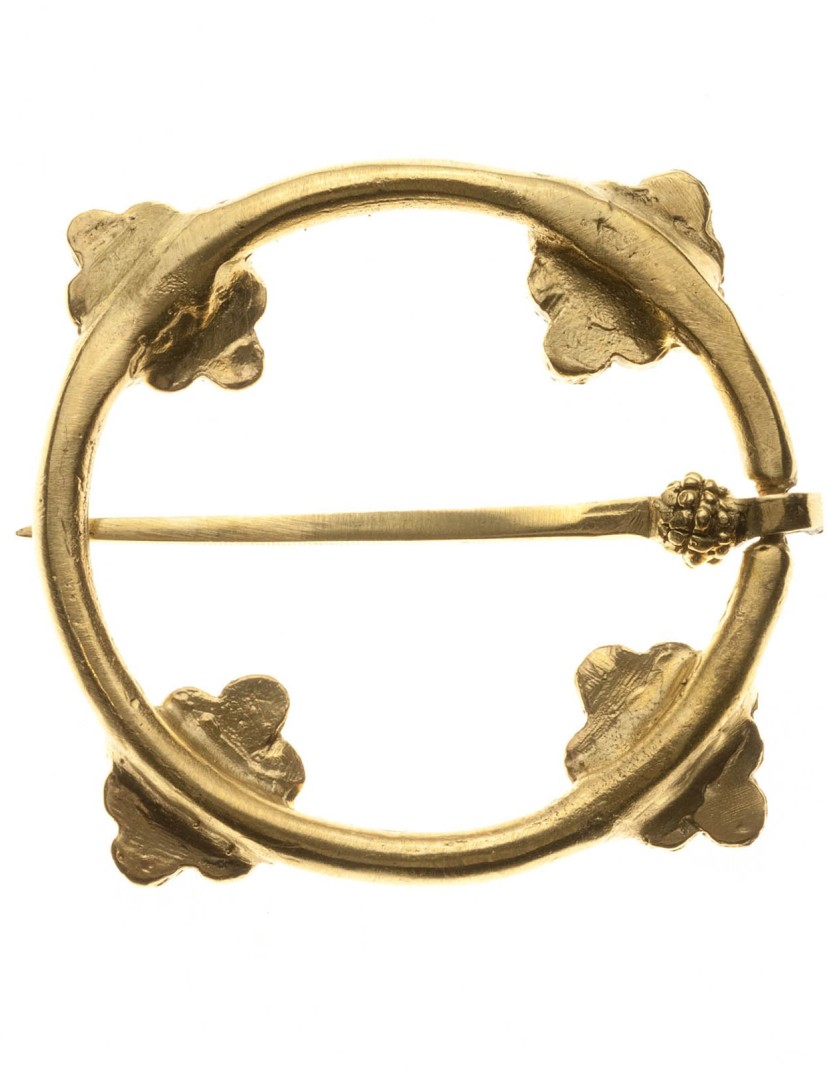 Medieval flower decorated ring fibula photo made by Steel-mastery.com