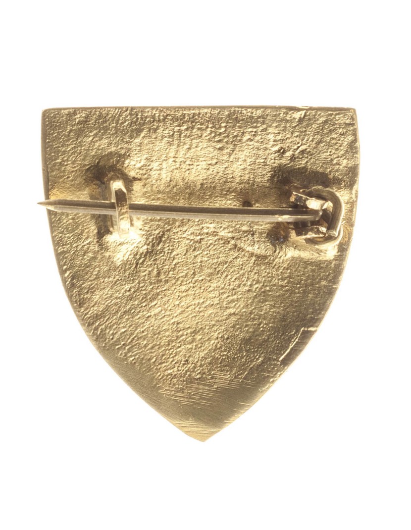 Medieval decorative metal brooch Shield photo made by Steel-mastery.com