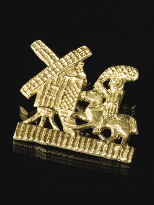 Medieval brass badge "Land of Fools"