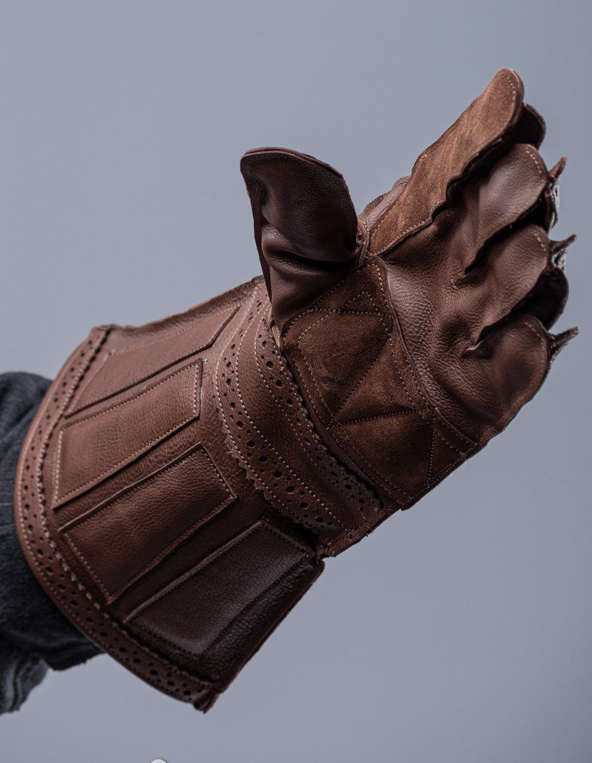 "Vanguard" Leather gloves  photo made by Steel-mastery.com