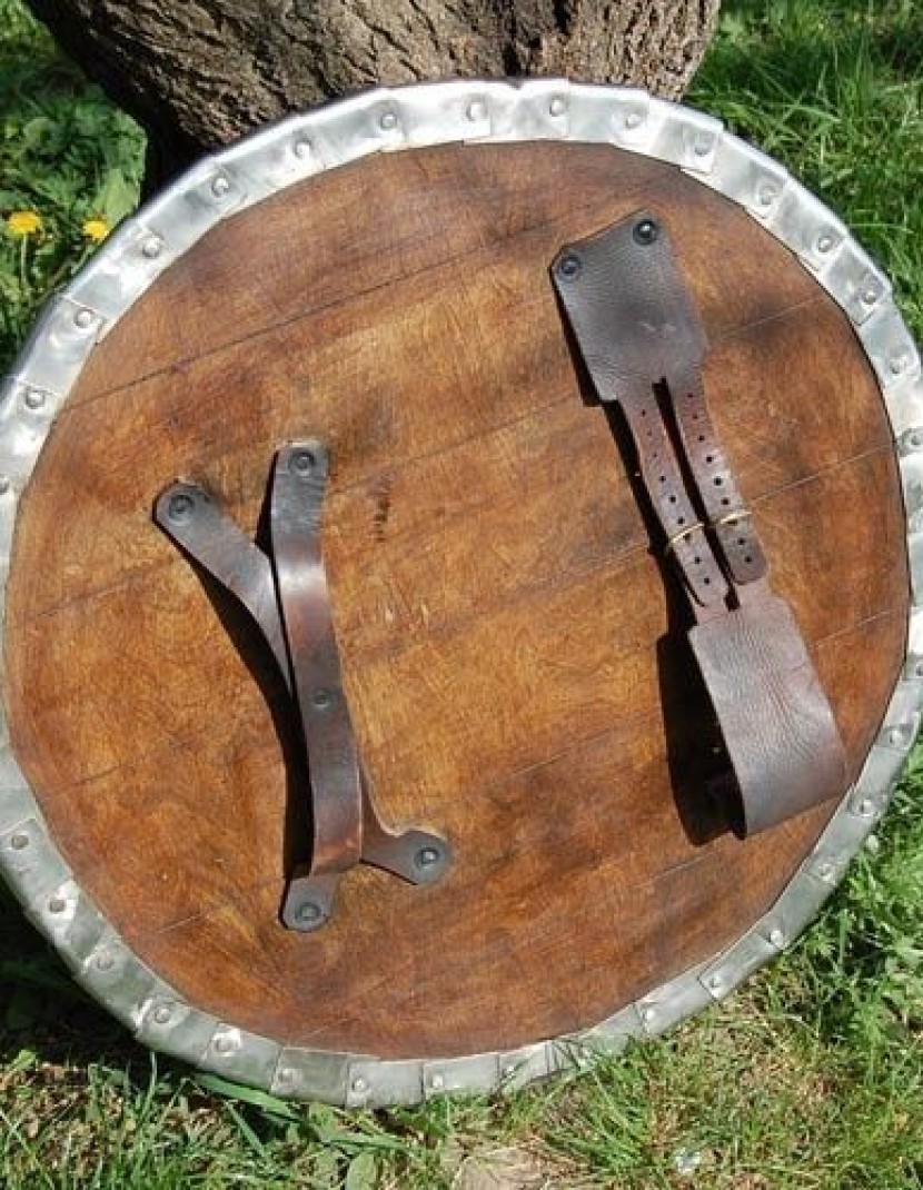 Medieval round shield photo made by Steel-mastery.com