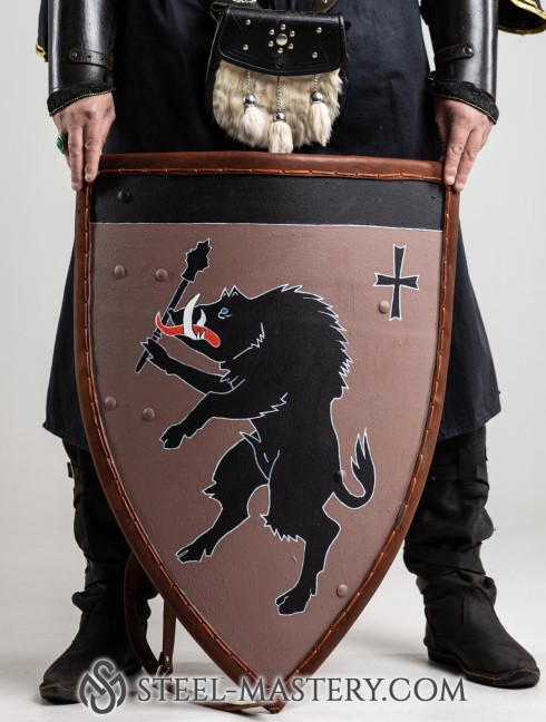 Medieval shield with leather edge