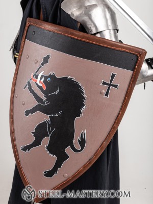 Medieval shield with leather edge