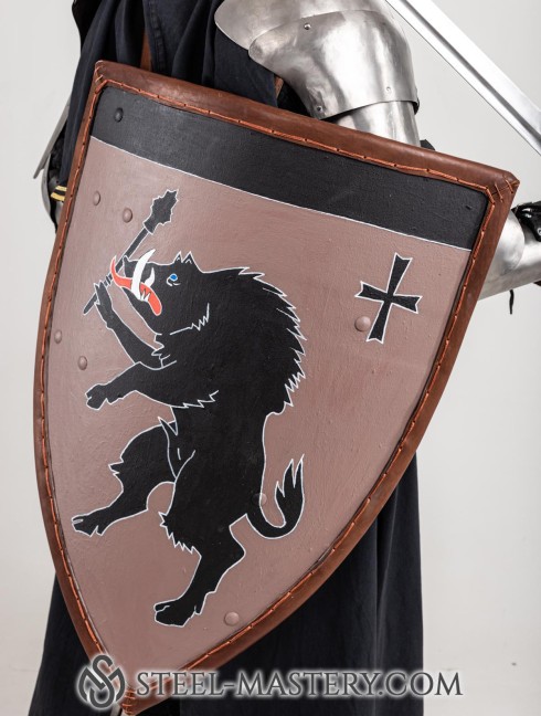 Medieval shield with leather edge