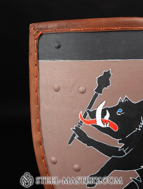 Medieval shield with leather edge