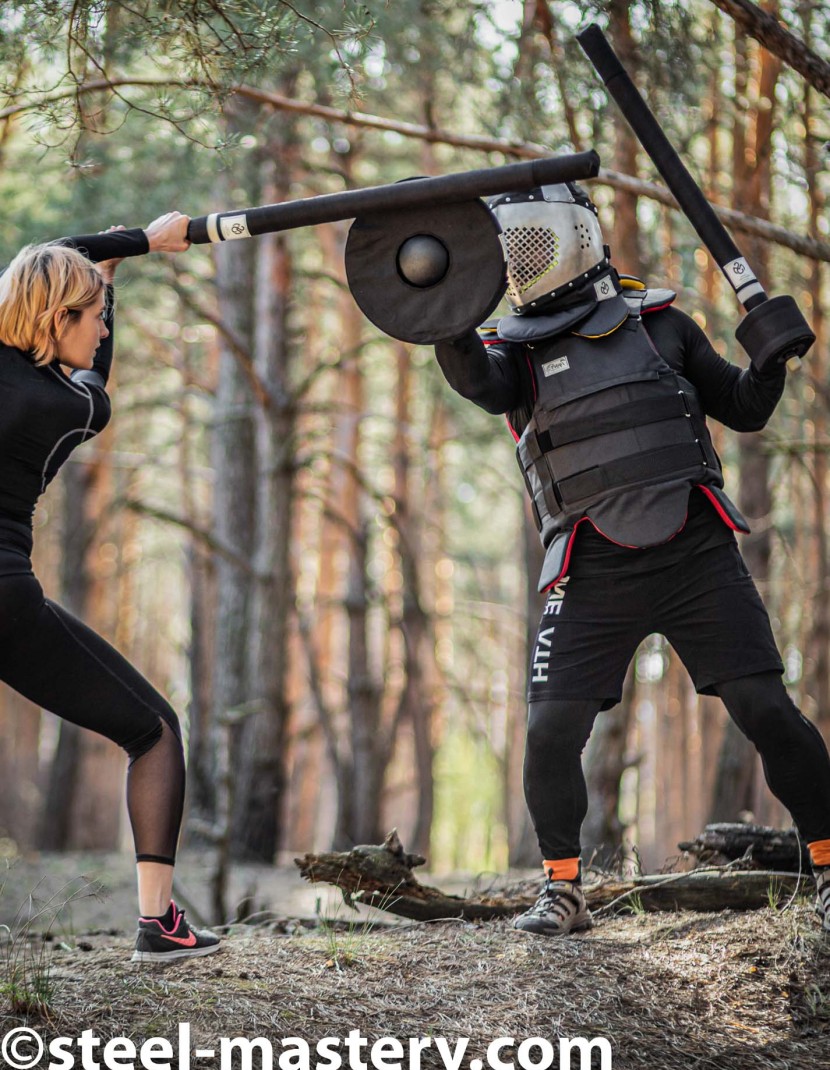 Soft armor Buckler with umbon photo made by Steel-mastery.com