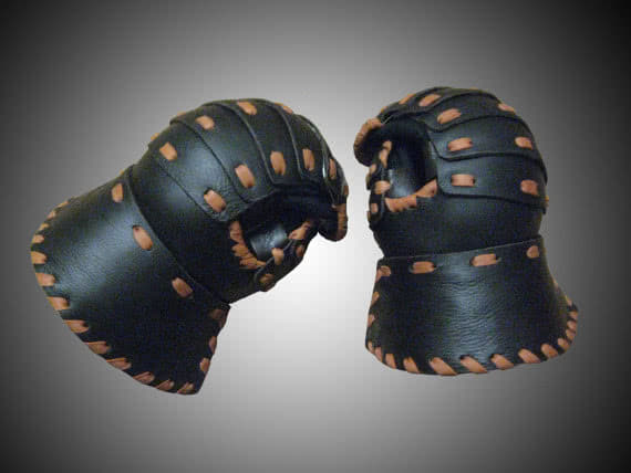 Leather armor leather gauntlets