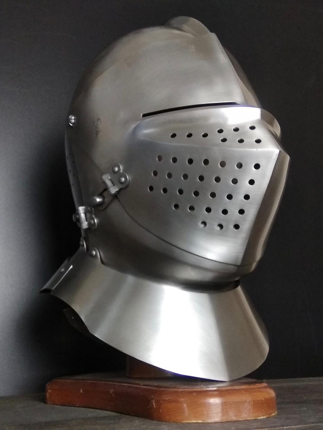 18GA SCA LARP Tournament Medieval Close Helmet Replica Armor Steel Helmet BN25 
