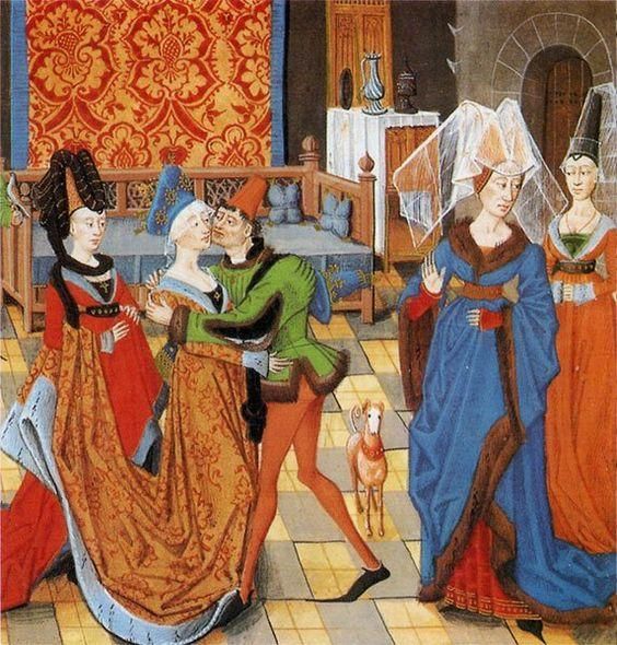 Men's and women's headwears in Burgundia, XV century