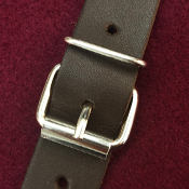 Fastenings: leather straps with steel nickel-plated buckles