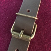 Fastenings: leather straps with  antique buckles