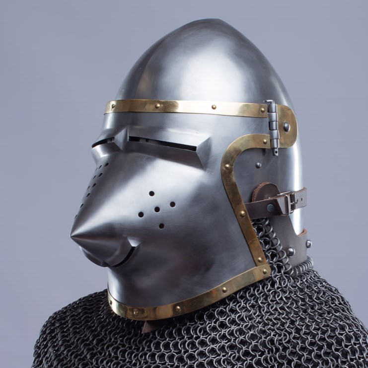 Brass decoration: on the edge of visor