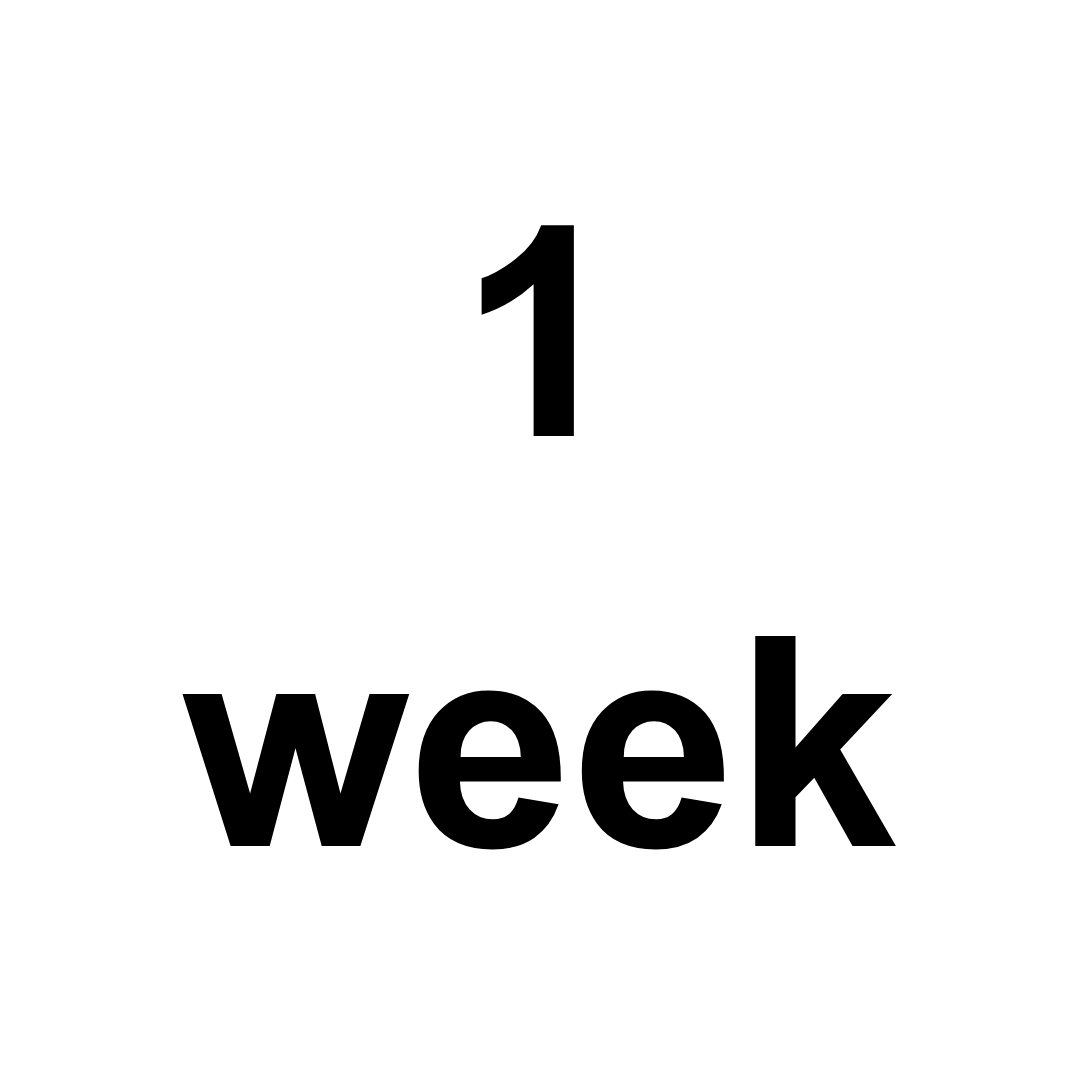 Manufacturing time: 1 week