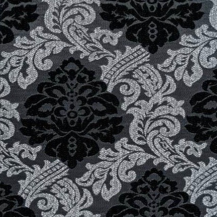 Color for pattern fabric: Monogram black and silver