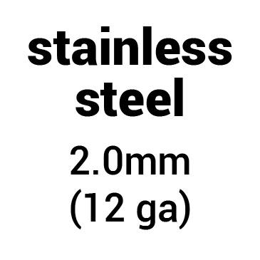 Metal for helmet dome: stainless steel 2.0 mm (12 ga)