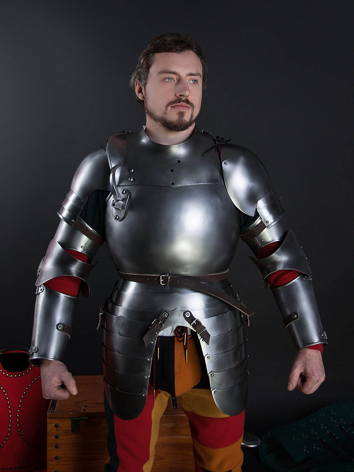 Medieval Knight Warrior Decorated Cuirass Larp Breastplate w Tassets 