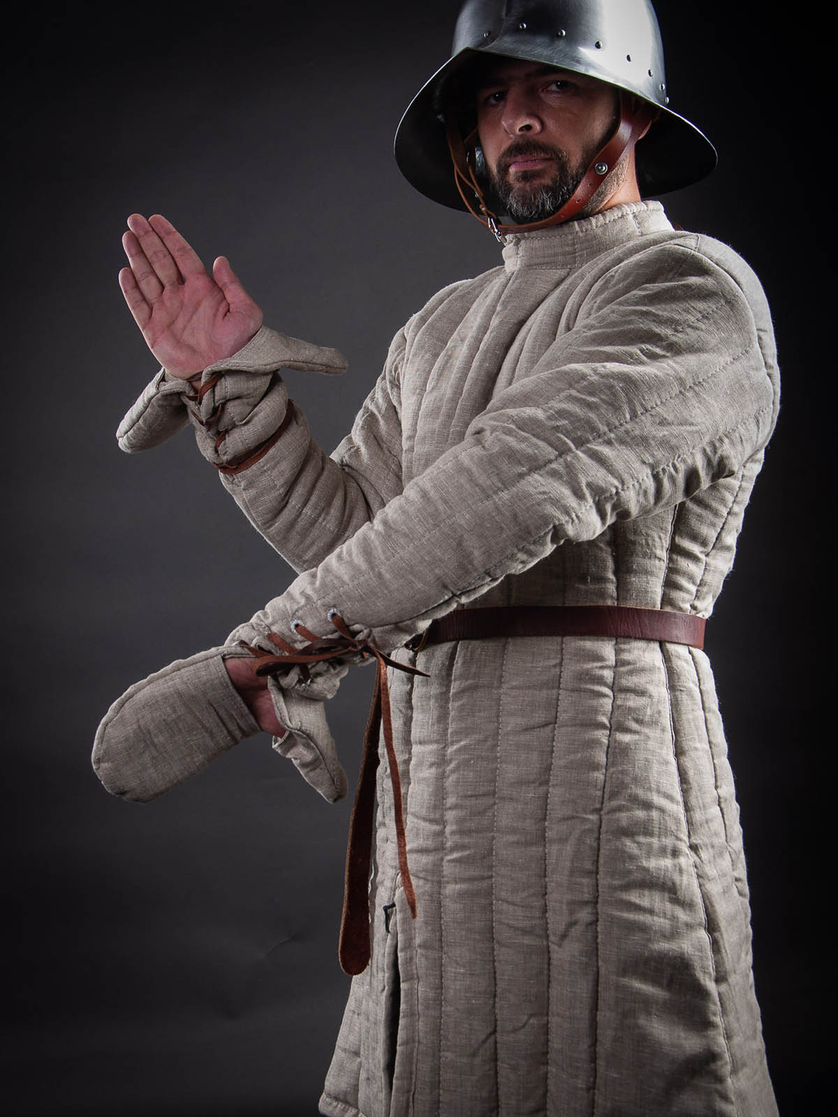 Medieval gambeson with mittens - new photos!