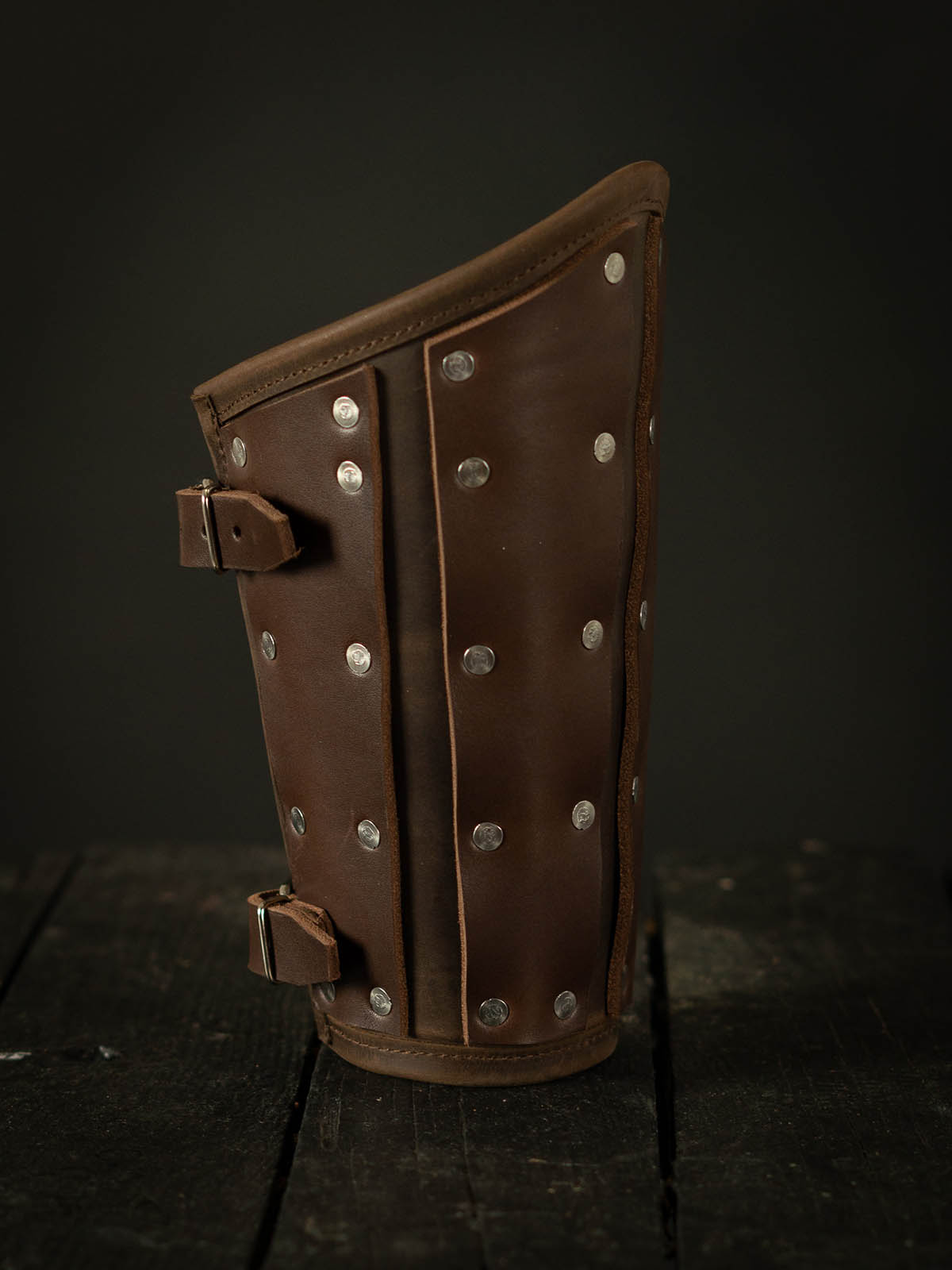 Leather brigandine bracers