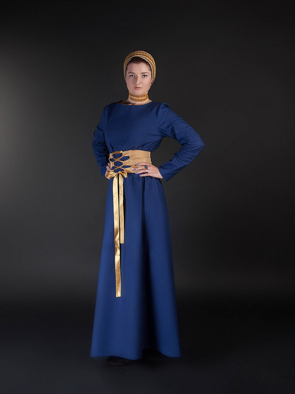Medieval style dress with wide belt - new item!