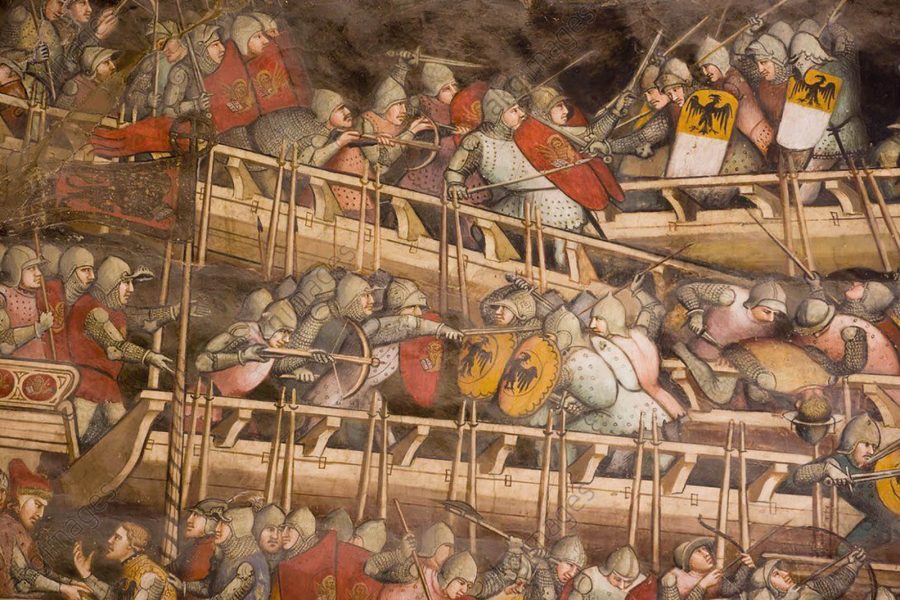 Fragment_from_Naval_Battle_of_Punta_San_Salvatore_by_Spinello_Aretino_XIV_century